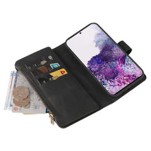 Load image into Gallery viewer, Skin Feel PU + TPU Horizontal Flip Leather Case with Holder &amp; 15 Cards Slot &amp; Wallet &amp; Zipper Pocket &amp; Lanyard, For Samsung Galaxy S20+, For Samsung Galaxy S20 Ultra, For Samsung Galaxy S21 5G, For Samsung Galaxy S21 FE 5G, For Samsung Galaxy S21 Ultra...
