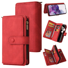 Load image into Gallery viewer, Skin Feel PU + TPU Horizontal Flip Leather Case with Holder &amp; 15 Cards Slot &amp; Wallet &amp; Zipper Pocket &amp; Lanyard, For Samsung Galaxy S20+, For Samsung Galaxy S20 Ultra, For Samsung Galaxy S21 5G, For Samsung Galaxy S21 FE 5G, For Samsung Galaxy S21 Ultra...