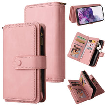 Load image into Gallery viewer, Skin Feel PU + TPU Horizontal Flip Leather Case with Holder &amp; 15 Cards Slot &amp; Wallet &amp; Zipper Pocket &amp; Lanyard, For Samsung Galaxy S20+, For Samsung Galaxy S20 Ultra, For Samsung Galaxy S21 5G, For Samsung Galaxy S21 FE 5G, For Samsung Galaxy S21 Ultra...
