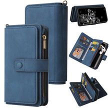 Load image into Gallery viewer, Skin Feel PU + TPU Horizontal Flip Leather Case with Holder &amp; 15 Cards Slot &amp; Wallet &amp; Zipper Pocket &amp; Lanyard, For Samsung Galaxy S20+, For Samsung Galaxy S20 Ultra, For Samsung Galaxy S21 5G, For Samsung Galaxy S21 FE 5G, For Samsung Galaxy S21 Ultra...