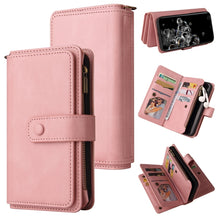 Load image into Gallery viewer, Skin Feel PU + TPU Horizontal Flip Leather Case with Holder &amp; 15 Cards Slot &amp; Wallet &amp; Zipper Pocket &amp; Lanyard, For Samsung Galaxy S20+, For Samsung Galaxy S20 Ultra, For Samsung Galaxy S21 5G, For Samsung Galaxy S21 FE 5G, For Samsung Galaxy S21 Ultra...