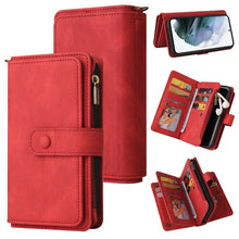 Load image into Gallery viewer, Skin Feel PU + TPU Horizontal Flip Leather Case with Holder &amp; 15 Cards Slot &amp; Wallet &amp; Zipper Pocket &amp; Lanyard, For Samsung Galaxy S20+, For Samsung Galaxy S20 Ultra, For Samsung Galaxy S21 5G, For Samsung Galaxy S21 FE 5G, For Samsung Galaxy S21 Ultra...
