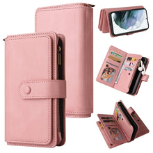 Load image into Gallery viewer, Skin Feel PU + TPU Horizontal Flip Leather Case with Holder &amp; 15 Cards Slot &amp; Wallet &amp; Zipper Pocket &amp; Lanyard, For Samsung Galaxy S20+, For Samsung Galaxy S20 Ultra, For Samsung Galaxy S21 5G, For Samsung Galaxy S21 FE 5G, For Samsung Galaxy S21 Ultra...