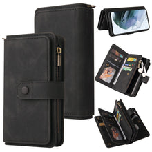Load image into Gallery viewer, Skin Feel PU + TPU Horizontal Flip Leather Case with Holder &amp; 15 Cards Slot &amp; Wallet &amp; Zipper Pocket &amp; Lanyard, For Samsung Galaxy S20+, For Samsung Galaxy S20 Ultra, For Samsung Galaxy S21 5G, For Samsung Galaxy S21 FE 5G, For Samsung Galaxy S21 Ultra...