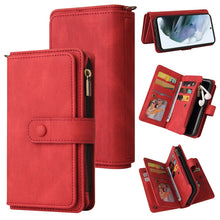 Load image into Gallery viewer, Skin Feel PU + TPU Horizontal Flip Leather Case with Holder &amp; 15 Cards Slot &amp; Wallet &amp; Zipper Pocket &amp; Lanyard, For Samsung Galaxy S20+, For Samsung Galaxy S20 Ultra, For Samsung Galaxy S21 5G, For Samsung Galaxy S21 FE 5G, For Samsung Galaxy S21 Ultra...