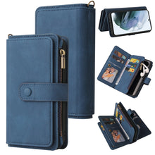 Load image into Gallery viewer, Skin Feel PU + TPU Horizontal Flip Leather Case with Holder &amp; 15 Cards Slot &amp; Wallet &amp; Zipper Pocket &amp; Lanyard, For Samsung Galaxy S20+, For Samsung Galaxy S20 Ultra, For Samsung Galaxy S21 5G, For Samsung Galaxy S21 FE 5G, For Samsung Galaxy S21 Ultra...