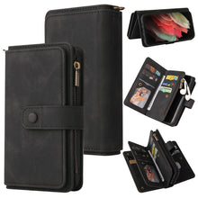 Load image into Gallery viewer, Skin Feel PU + TPU Horizontal Flip Leather Case with Holder &amp; 15 Cards Slot &amp; Wallet &amp; Zipper Pocket &amp; Lanyard, For Samsung Galaxy S20+, For Samsung Galaxy S20 Ultra, For Samsung Galaxy S21 5G, For Samsung Galaxy S21 FE 5G, For Samsung Galaxy S21 Ultra...