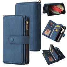 Load image into Gallery viewer, Skin Feel PU + TPU Horizontal Flip Leather Case with Holder &amp; 15 Cards Slot &amp; Wallet &amp; Zipper Pocket &amp; Lanyard, For Samsung Galaxy S20+, For Samsung Galaxy S20 Ultra, For Samsung Galaxy S21 5G, For Samsung Galaxy S21 FE 5G, For Samsung Galaxy S21 Ultra...