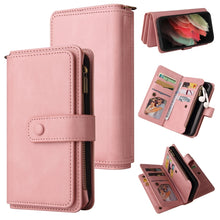 Load image into Gallery viewer, Skin Feel PU + TPU Horizontal Flip Leather Case with Holder &amp; 15 Cards Slot &amp; Wallet &amp; Zipper Pocket &amp; Lanyard, For Samsung Galaxy S20+, For Samsung Galaxy S20 Ultra, For Samsung Galaxy S21 5G, For Samsung Galaxy S21 FE 5G, For Samsung Galaxy S21 Ultra...