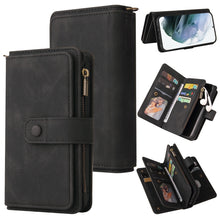 Load image into Gallery viewer, Skin Feel PU + TPU Horizontal Flip Leather Case with Holder &amp; 15 Cards Slot &amp; Wallet &amp; Zipper Pocket &amp; Lanyard, For Samsung Galaxy S20+, For Samsung Galaxy S20 Ultra, For Samsung Galaxy S21 5G, For Samsung Galaxy S21 FE 5G, For Samsung Galaxy S21 Ultra...