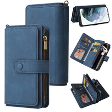 Load image into Gallery viewer, Skin Feel PU + TPU Horizontal Flip Leather Case with Holder &amp; 15 Cards Slot &amp; Wallet &amp; Zipper Pocket &amp; Lanyard, For Samsung Galaxy S20+, For Samsung Galaxy S20 Ultra, For Samsung Galaxy S21 5G, For Samsung Galaxy S21 FE 5G, For Samsung Galaxy S21 Ultra...