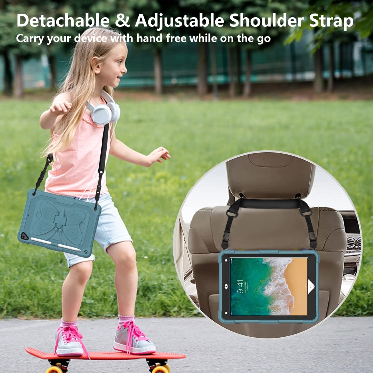 Pure Color PC + Silicone Anti-drop Protective Case with Butterfly Shape Holder & Pen Slot, For iPad 9.7 2018 & 2017 / Pro 9.7 inch / Air 2 / 6, For iPad 10.2 2021 & 2020 & 2019 / Air 3 10.5 inch, For iPad mini 6 2021 / mini 2024                        ...