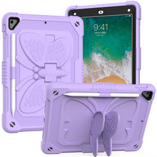 Load image into Gallery viewer, Pure Color PC + Silicone Anti-drop Protective Case with Butterfly Shape Holder &amp; Pen Slot, For iPad 9.7 2018 &amp; 2017 / Pro 9.7 inch / Air 2 / 6, For iPad 10.2 2021 &amp; 2020 &amp; 2019 / Air 3 10.5 inch, For iPad mini 6 2021 / mini 2024                        ...