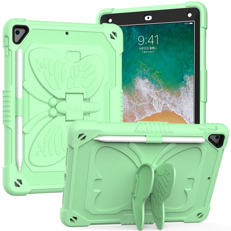 Pure Color PC + Silicone Anti-drop Protective Case with Butterfly Shape Holder & Pen Slot, For iPad 9.7 2018 & 2017 / Pro 9.7 inch / Air 2 / 6, For iPad 10.2 2021 & 2020 & 2019 / Air 3 10.5 inch, For iPad mini 6 2021 / mini 2024                        ...