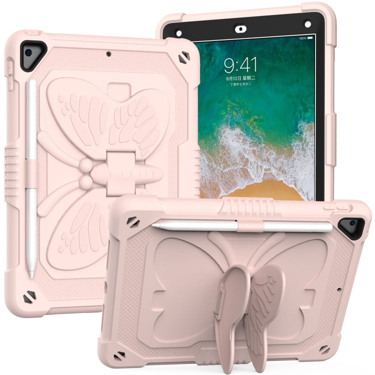 Pure Color PC + Silicone Anti-drop Protective Case with Butterfly Shape Holder & Pen Slot, For iPad 9.7 2018 & 2017 / Pro 9.7 inch / Air 2 / 6, For iPad 10.2 2021 & 2020 & 2019 / Air 3 10.5 inch, For iPad mini 6 2021 / mini 2024                        ...