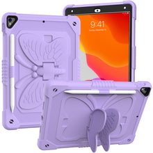 Load image into Gallery viewer, Pure Color PC + Silicone Anti-drop Protective Case with Butterfly Shape Holder &amp; Pen Slot, For iPad 9.7 2018 &amp; 2017 / Pro 9.7 inch / Air 2 / 6, For iPad 10.2 2021 &amp; 2020 &amp; 2019 / Air 3 10.5 inch, For iPad mini 6 2021 / mini 2024                        ...