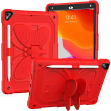 Load image into Gallery viewer, Pure Color PC + Silicone Anti-drop Protective Case with Butterfly Shape Holder &amp; Pen Slot, For iPad 9.7 2018 &amp; 2017 / Pro 9.7 inch / Air 2 / 6, For iPad 10.2 2021 &amp; 2020 &amp; 2019 / Air 3 10.5 inch, For iPad mini 6 2021 / mini 2024                        ...