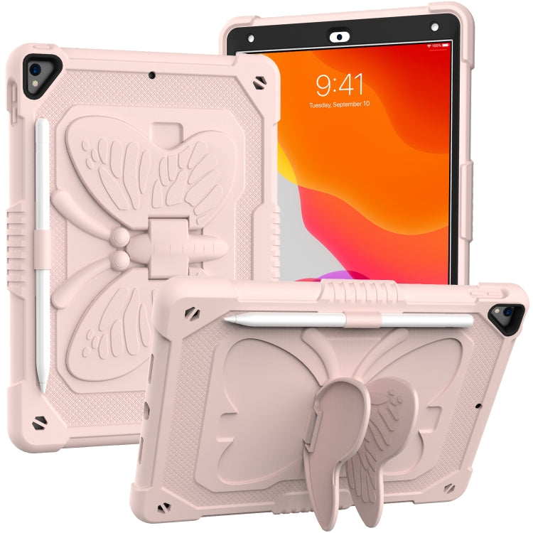 Pure Color PC + Silicone Anti-drop Protective Case with Butterfly Shape Holder & Pen Slot, For iPad 9.7 2018 & 2017 / Pro 9.7 inch / Air 2 / 6, For iPad 10.2 2021 & 2020 & 2019 / Air 3 10.5 inch, For iPad mini 6 2021 / mini 2024                        ...