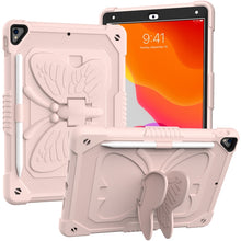 Load image into Gallery viewer, Pure Color PC + Silicone Anti-drop Protective Case with Butterfly Shape Holder &amp; Pen Slot, For iPad 9.7 2018 &amp; 2017 / Pro 9.7 inch / Air 2 / 6, For iPad 10.2 2021 &amp; 2020 &amp; 2019 / Air 3 10.5 inch, For iPad mini 6 2021 / mini 2024                        ...