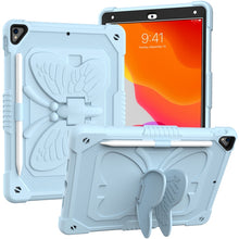 Load image into Gallery viewer, Pure Color PC + Silicone Anti-drop Protective Case with Butterfly Shape Holder &amp; Pen Slot, For iPad 9.7 2018 &amp; 2017 / Pro 9.7 inch / Air 2 / 6, For iPad 10.2 2021 &amp; 2020 &amp; 2019 / Air 3 10.5 inch, For iPad mini 6 2021 / mini 2024                        ...