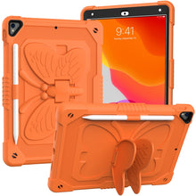 Load image into Gallery viewer, Pure Color PC + Silicone Anti-drop Protective Case with Butterfly Shape Holder &amp; Pen Slot, For iPad 9.7 2018 &amp; 2017 / Pro 9.7 inch / Air 2 / 6, For iPad 10.2 2021 &amp; 2020 &amp; 2019 / Air 3 10.5 inch, For iPad mini 6 2021 / mini 2024                        ...