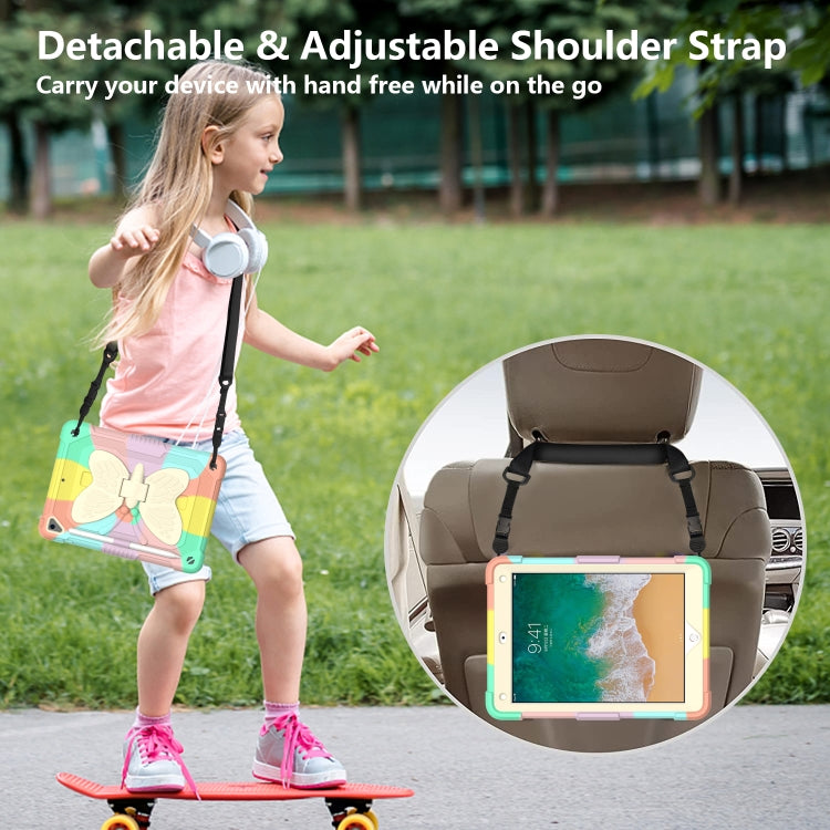 Beige PC + Silicone Anti-drop Protective Case with Butterfly Shape Holder & Pen Slot, For iPad 9.7 2018 & 2017 / Pro 9.7 inch / Air 2 / 6, For iPad 10.2 2021 & 2020 & 2019 / Air 3 10.5 inch, For iPad 10.2 2020 & 2019 / Air 3 10.5 inch                  ...