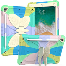 Load image into Gallery viewer, Beige PC + Silicone Anti-drop Protective Case with Butterfly Shape Holder &amp; Pen Slot, For iPad 9.7 2018 &amp; 2017 / Pro 9.7 inch / Air 2 / 6, For iPad 10.2 2021 &amp; 2020 &amp; 2019 / Air 3 10.5 inch, For iPad 10.2 2020 &amp; 2019 / Air 3 10.5 inch                  ...