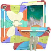 Load image into Gallery viewer, Beige PC + Silicone Anti-drop Protective Case with Butterfly Shape Holder &amp; Pen Slot, For iPad 9.7 2018 &amp; 2017 / Pro 9.7 inch / Air 2 / 6, For iPad 10.2 2021 &amp; 2020 &amp; 2019 / Air 3 10.5 inch, For iPad 10.2 2020 &amp; 2019 / Air 3 10.5 inch                  ...