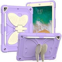 Load image into Gallery viewer, Beige PC + Silicone Anti-drop Protective Case with Butterfly Shape Holder &amp; Pen Slot, For iPad 9.7 2018 &amp; 2017 / Pro 9.7 inch / Air 2 / 6, For iPad 10.2 2021 &amp; 2020 &amp; 2019 / Air 3 10.5 inch, For iPad 10.2 2020 &amp; 2019 / Air 3 10.5 inch                  ...