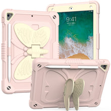 Load image into Gallery viewer, Beige PC + Silicone Anti-drop Protective Case with Butterfly Shape Holder &amp; Pen Slot, For iPad 9.7 2018 &amp; 2017 / Pro 9.7 inch / Air 2 / 6, For iPad 10.2 2021 &amp; 2020 &amp; 2019 / Air 3 10.5 inch, For iPad 10.2 2020 &amp; 2019 / Air 3 10.5 inch                  ...