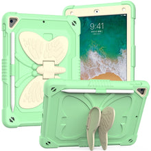 Load image into Gallery viewer, Beige PC + Silicone Anti-drop Protective Case with Butterfly Shape Holder &amp; Pen Slot, For iPad 9.7 2018 &amp; 2017 / Pro 9.7 inch / Air 2 / 6, For iPad 10.2 2021 &amp; 2020 &amp; 2019 / Air 3 10.5 inch, For iPad 10.2 2020 &amp; 2019 / Air 3 10.5 inch                  ...