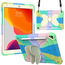 Load image into Gallery viewer, Beige PC + Silicone Anti-drop Protective Case with Butterfly Shape Holder &amp; Pen Slot, For iPad 9.7 2018 &amp; 2017 / Pro 9.7 inch / Air 2 / 6, For iPad 10.2 2021 &amp; 2020 &amp; 2019 / Air 3 10.5 inch, For iPad 10.2 2020 &amp; 2019 / Air 3 10.5 inch                  ...