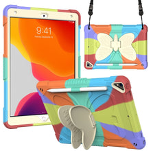 Load image into Gallery viewer, Beige PC + Silicone Anti-drop Protective Case with Butterfly Shape Holder &amp; Pen Slot, For iPad 9.7 2018 &amp; 2017 / Pro 9.7 inch / Air 2 / 6, For iPad 10.2 2021 &amp; 2020 &amp; 2019 / Air 3 10.5 inch, For iPad 10.2 2020 &amp; 2019 / Air 3 10.5 inch                  ...