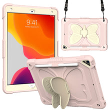 Load image into Gallery viewer, Beige PC + Silicone Anti-drop Protective Case with Butterfly Shape Holder &amp; Pen Slot, For iPad 9.7 2018 &amp; 2017 / Pro 9.7 inch / Air 2 / 6, For iPad 10.2 2021 &amp; 2020 &amp; 2019 / Air 3 10.5 inch, For iPad 10.2 2020 &amp; 2019 / Air 3 10.5 inch                  ...