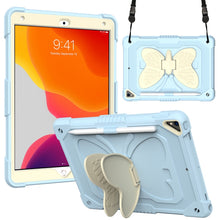 Load image into Gallery viewer, Beige PC + Silicone Anti-drop Protective Case with Butterfly Shape Holder &amp; Pen Slot, For iPad 9.7 2018 &amp; 2017 / Pro 9.7 inch / Air 2 / 6, For iPad 10.2 2021 &amp; 2020 &amp; 2019 / Air 3 10.5 inch, For iPad 10.2 2020 &amp; 2019 / Air 3 10.5 inch                  ...