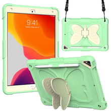 Load image into Gallery viewer, Beige PC + Silicone Anti-drop Protective Case with Butterfly Shape Holder &amp; Pen Slot, For iPad 9.7 2018 &amp; 2017 / Pro 9.7 inch / Air 2 / 6, For iPad 10.2 2021 &amp; 2020 &amp; 2019 / Air 3 10.5 inch, For iPad 10.2 2020 &amp; 2019 / Air 3 10.5 inch                  ...