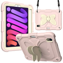 Load image into Gallery viewer, Beige PC + Silicone Anti-drop Protective Case with Butterfly Shape Holder &amp; Pen Slot, For iPad 9.7 2018 &amp; 2017 / Pro 9.7 inch / Air 2 / 6, For iPad 10.2 2021 &amp; 2020 &amp; 2019 / Air 3 10.5 inch, For iPad 10.2 2020 &amp; 2019 / Air 3 10.5 inch                  ...