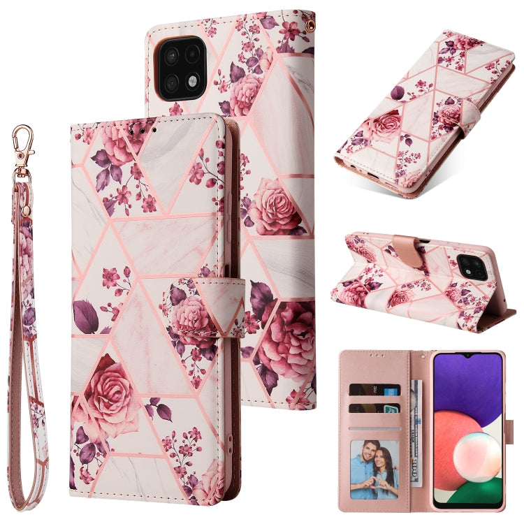 Marble Bronzing Stitching Horizontal Flip PU Leather Case with Holder & Card Slots & Wallet & Photo Frame, For Samsung Galaxy A22 5G, For Samsung Galaxy S21 FE 5G