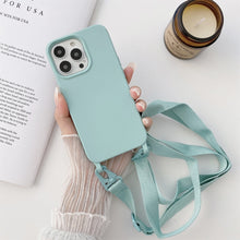 Load image into Gallery viewer, Elastic Silicone Protective Case with Wide Neck Lanyard, For iPhone 13, For iPhone 13 Pro, For iPhone 13 Pro Max, For iPhone 12 / 12 Pro, For iPhone 11, For iPhone 11 Pro, For iPhone 13 mini, For iPhone 12 Pro Max