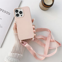 Load image into Gallery viewer, Elastic Silicone Protective Case with Wide Neck Lanyard, For iPhone 13, For iPhone 13 Pro, For iPhone 13 Pro Max, For iPhone 12 / 12 Pro, For iPhone 11, For iPhone 11 Pro, For iPhone 13 mini, For iPhone 12 Pro Max