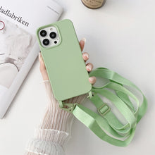 Load image into Gallery viewer, Elastic Silicone Protective Case with Wide Neck Lanyard, For iPhone 13, For iPhone 13 Pro, For iPhone 13 Pro Max, For iPhone 12 / 12 Pro, For iPhone 11, For iPhone 11 Pro, For iPhone 13 mini, For iPhone 12 Pro Max