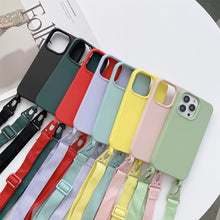 Load image into Gallery viewer, Elastic Silicone Protective Case with Wide Neck Lanyard, For iPhone 13, For iPhone 13 Pro, For iPhone 13 Pro Max, For iPhone 12 / 12 Pro, For iPhone 11, For iPhone 11 Pro, For iPhone 13 mini, For iPhone 12 Pro Max