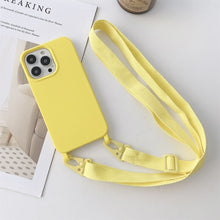 Load image into Gallery viewer, Elastic Silicone Protective Case with Wide Neck Lanyard, For iPhone 13, For iPhone 13 Pro, For iPhone 13 Pro Max, For iPhone 12 / 12 Pro, For iPhone 11, For iPhone 11 Pro, For iPhone 13 mini, For iPhone 12 Pro Max