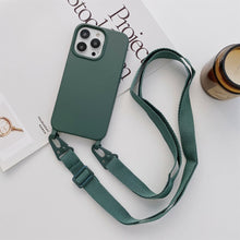 Load image into Gallery viewer, Elastic Silicone Protective Case with Wide Neck Lanyard, For iPhone 13, For iPhone 13 Pro, For iPhone 13 Pro Max, For iPhone 12 / 12 Pro, For iPhone 11, For iPhone 11 Pro, For iPhone 13 mini, For iPhone 12 Pro Max