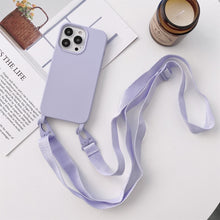 Load image into Gallery viewer, Elastic Silicone Protective Case with Wide Neck Lanyard, For iPhone 11 Pro Max, For iPhone 12 mini