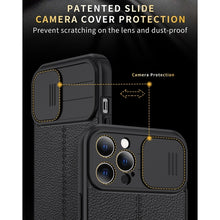 Load image into Gallery viewer, Litchi Texture Sliding Camshield TPU Protective Case, For iPhone 13 mini, For iPhone 13, For iPhone 13 Pro, For iPhone 13 Pro Max