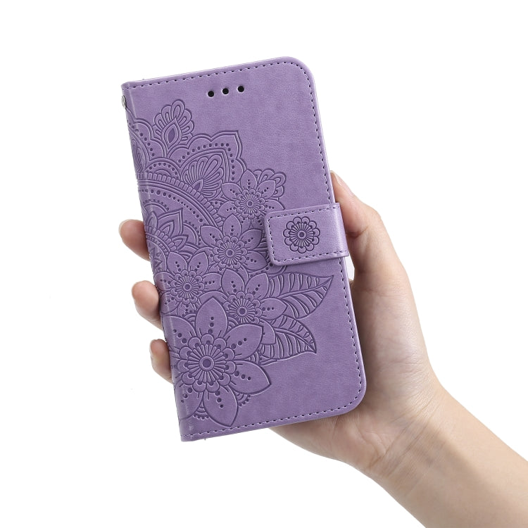 7-petal Flowers Embossing Pattern Horizontal Flip PU Leather Case with Holder & Card Slots & Wallet & Photo Frame, For Nokia 1.4, For Nokia G10 / G20 / 6.3, For Xiaomi Redmi 10, For OPPO Realme GT Master / Realme Q3 Pro