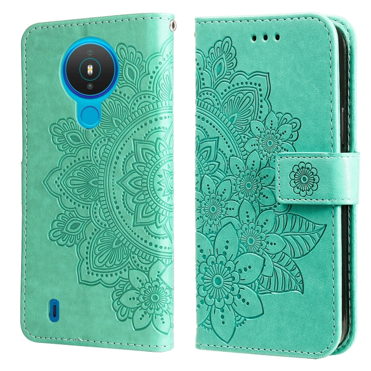 7-petal Flowers Embossing Pattern Horizontal Flip PU Leather Case with Holder & Card Slots & Wallet & Photo Frame, For Nokia 1.4, For Nokia G10 / G20 / 6.3, For Xiaomi Redmi 10, For OPPO Realme GT Master / Realme Q3 Pro