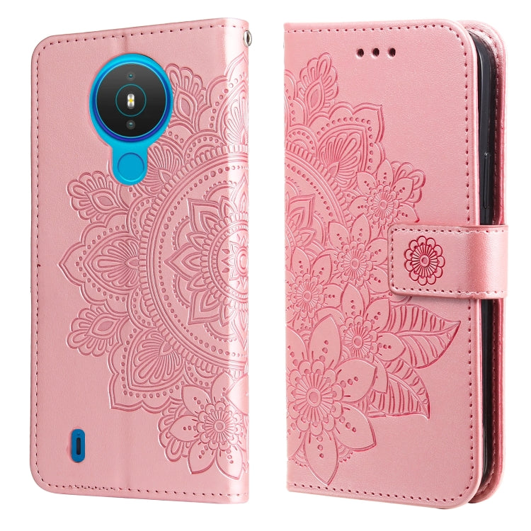7-petal Flowers Embossing Pattern Horizontal Flip PU Leather Case with Holder & Card Slots & Wallet & Photo Frame, For Nokia 1.4, For Nokia G10 / G20 / 6.3, For Xiaomi Redmi 10, For OPPO Realme GT Master / Realme Q3 Pro