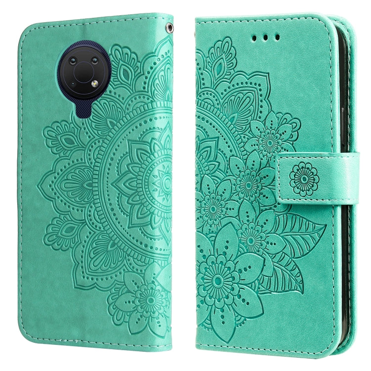 7-petal Flowers Embossing Pattern Horizontal Flip PU Leather Case with Holder & Card Slots & Wallet & Photo Frame, For Nokia 1.4, For Nokia G10 / G20 / 6.3, For Xiaomi Redmi 10, For OPPO Realme GT Master / Realme Q3 Pro